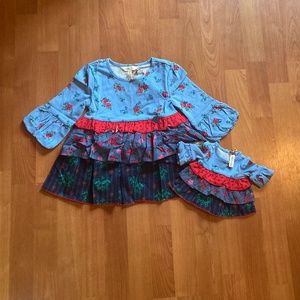 NWT Matilda Jane Tunic(sz 4) & Matching Doll Tunic